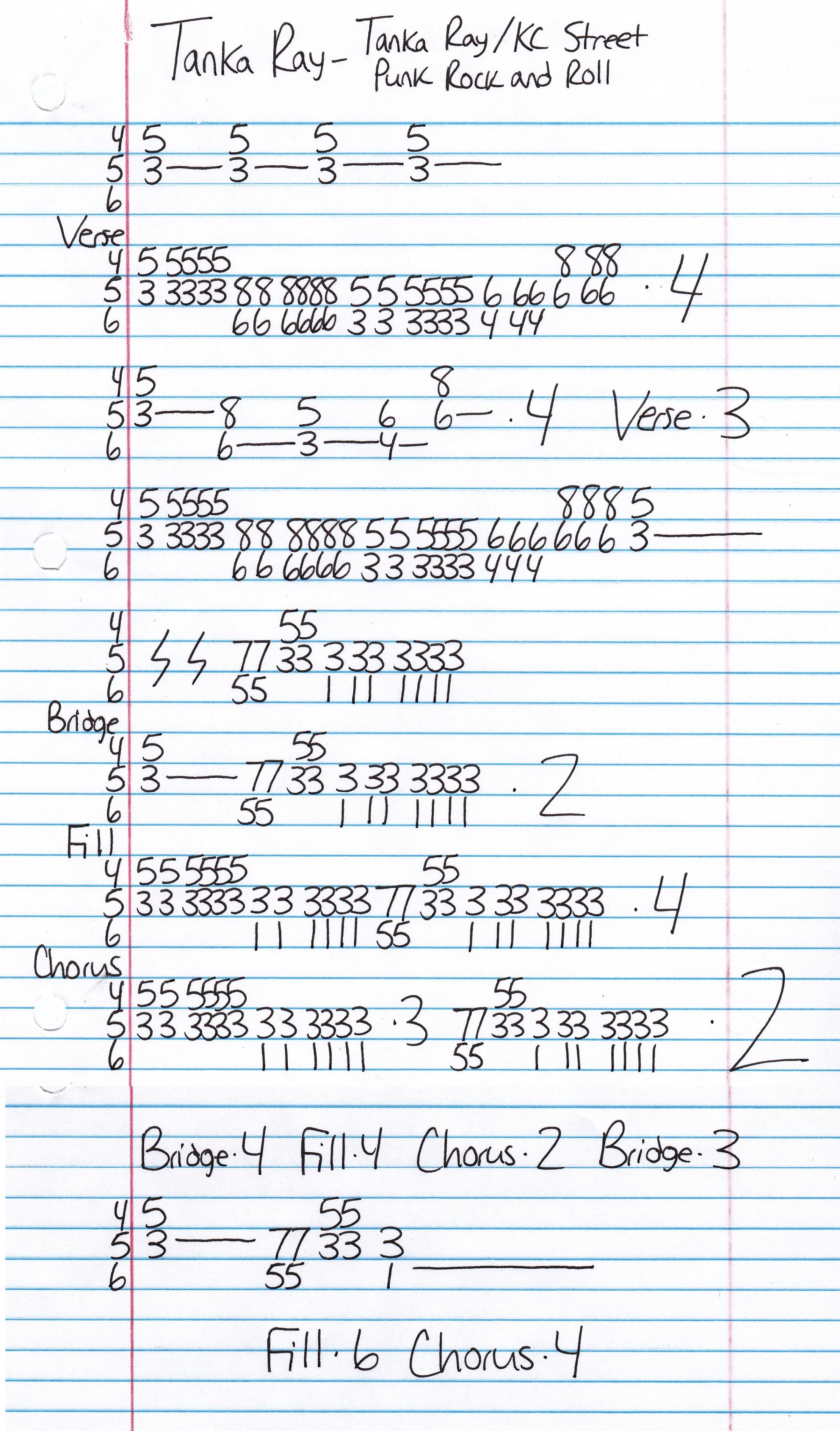 High quality guitar tab for KC Street Punk Rock And Roll by Tanka Ray off of the album ...And So I Abide. ***Complete and accurate guitar tab!***